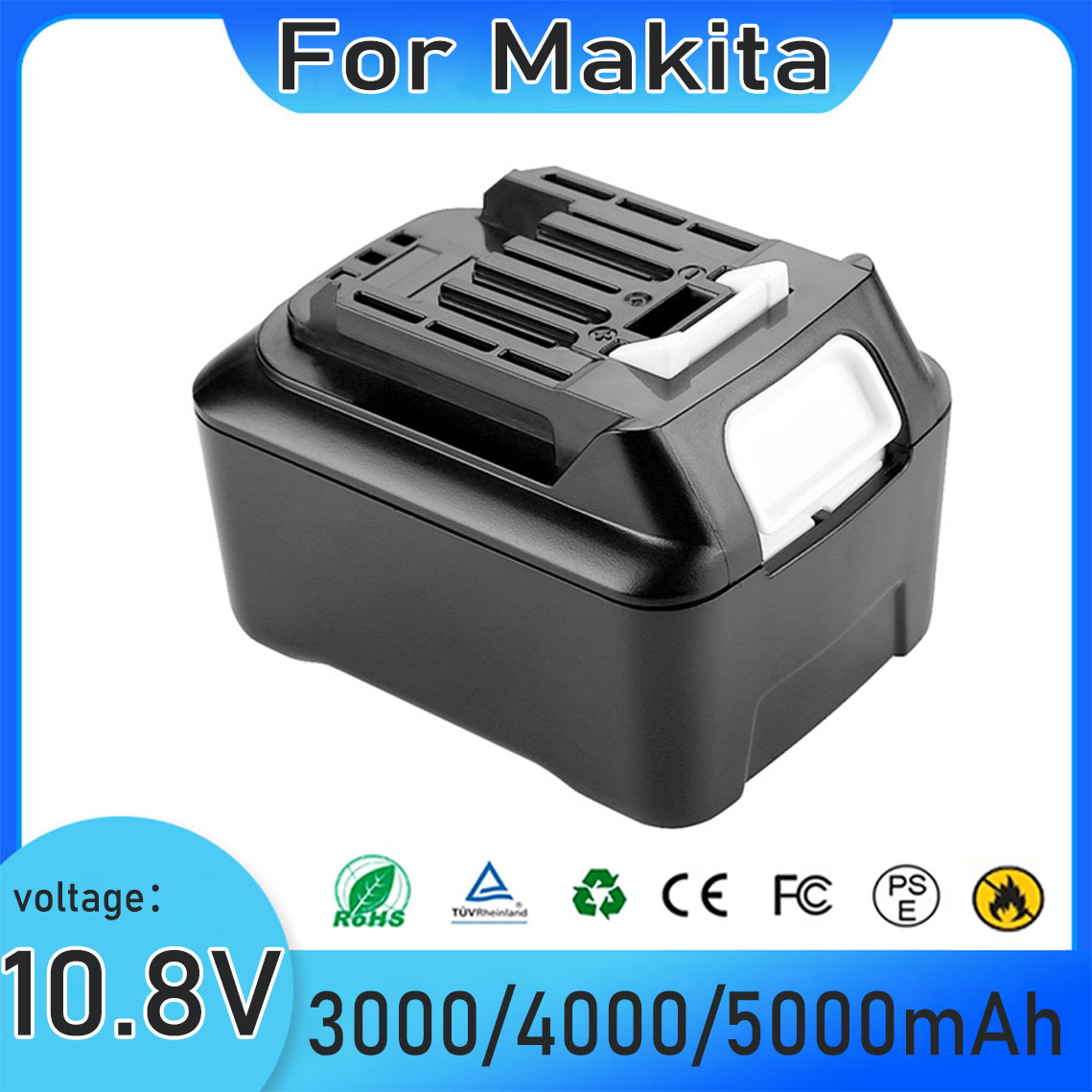 Makita Drill Hp1640 - K 5000mAh 10,8 V para Makita