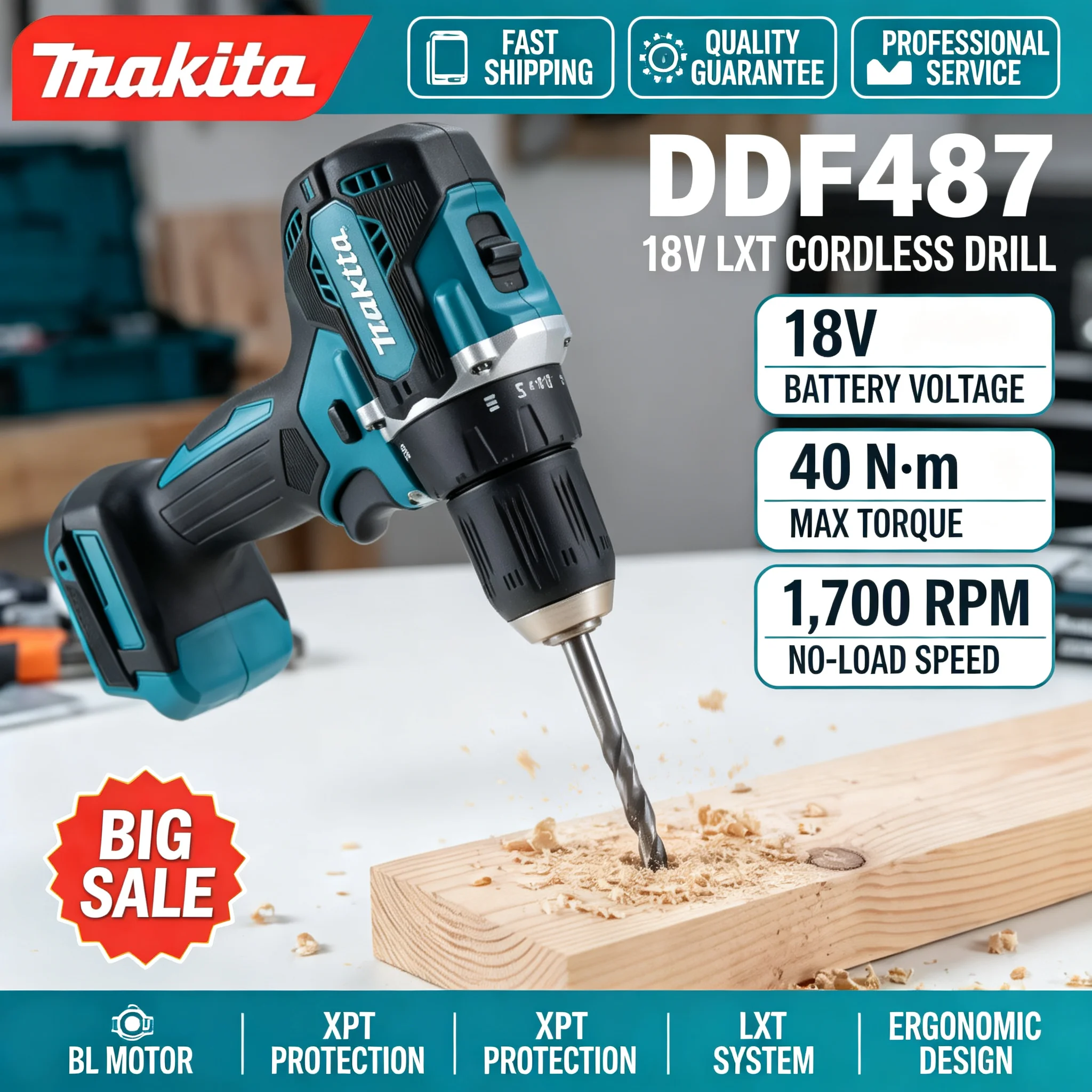 Taladro inalámbrico Makita DDF - Home Improvement Items reseña y precio